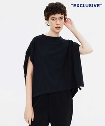 コグザビッグスモーク ABIGAIL TOP クルーネックフレアTシャツ　黒 コグザビッグスモーク ABIGAIL TOP クルーネックフレアTシャツ