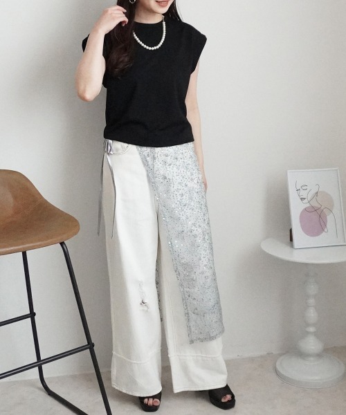 Emma（SELECT LEVERY）（エマ セレクトリベリー）の「レース刺繍ラップスカート（スカート・レディース・ピンク/シルバー・FREE）」の10枚目の写真