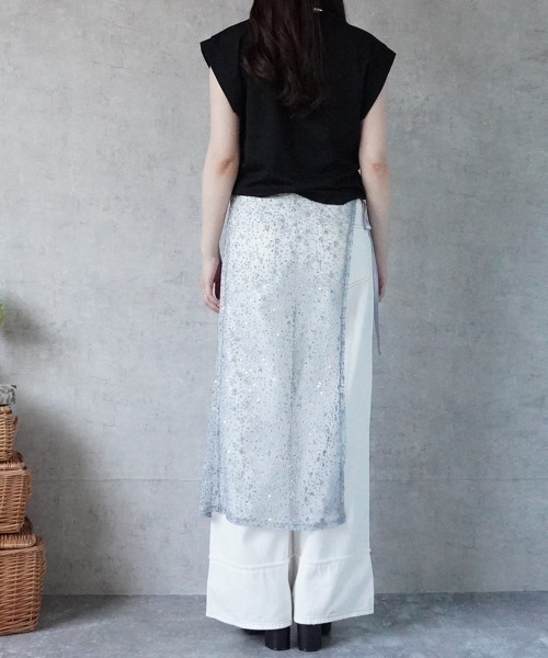 Emma（SELECT LEVERY）（エマ セレクトリベリー）の「レース刺繍ラップスカート（スカート・レディース・ピンク/シルバー・FREE）」の16枚目の写真