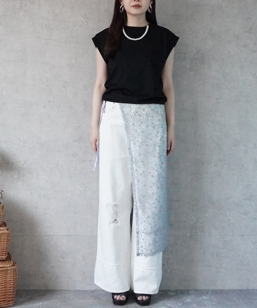 Emma（SELECT LEVERY）（エマ セレクトリベリー）の「レース刺繍ラップスカート（スカート・レディース・ピンク/シルバー・FREE）」の17枚目の写真