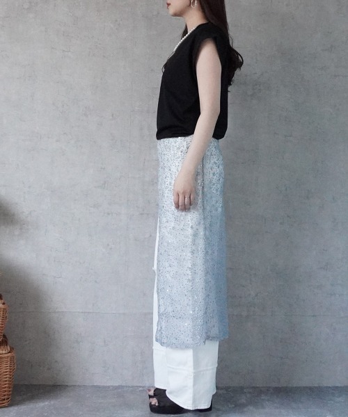 セール】レース刺繍ラップスカート（スカート）｜Emma（SELECT
