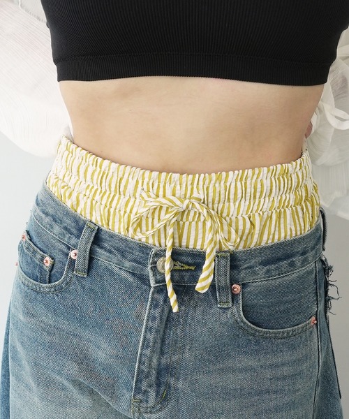 c.u.l（シーユーエル）の「見せパン レディーストランクス ストライプ ショーツ culw836（その他パンツ・レディース・イエロー/グリーン/ピンク/ブラック/ブルー・L/M）」の16枚目の写真