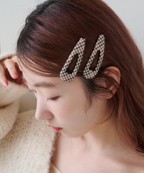Kastane（カスタネ）の「【新色追加/ドット&チェック/fiw.】アソートパッチンピン（ヘアピン・レディース・ネイビー/アイボリー/ブラック/ブラウン・FREE）」の6枚目の写真