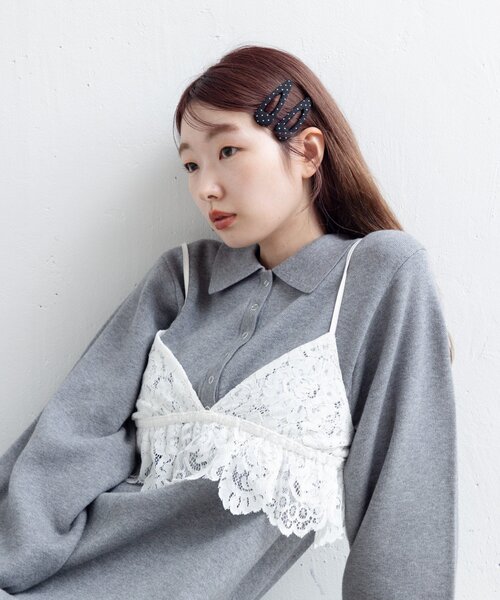 Kastane（カスタネ）の「【新色追加/ドット&チェック/fiw.】アソートパッチンピン（ヘアピン・レディース・ネイビー/アイボリー/ブラック/ブラウン・FREE）」の15枚目の写真