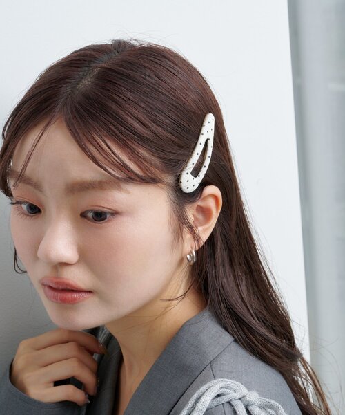 Kastane（カスタネ）の「【新色追加/ドット&チェック/fiw.】アソートパッチンピン（ヘアピン・レディース・ネイビー/アイボリー/ブラック/ブラウン・FREE）」の18枚目の写真