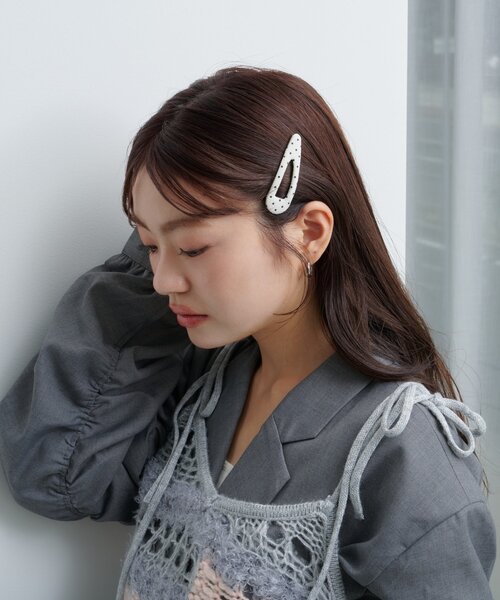 Kastane（カスタネ）の「【新色追加/ドット&チェック/fiw.】アソートパッチンピン（ヘアピン・レディース・ネイビー/アイボリー/ブラック/ブラウン・FREE）」の21枚目の写真