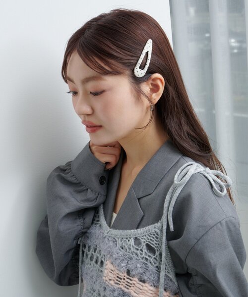 Kastane（カスタネ）の「【新色追加/ドット&チェック/fiw.】アソートパッチンピン（ヘアピン・レディース・ネイビー/アイボリー/ブラック/ブラウン・FREE）」の22枚目の写真