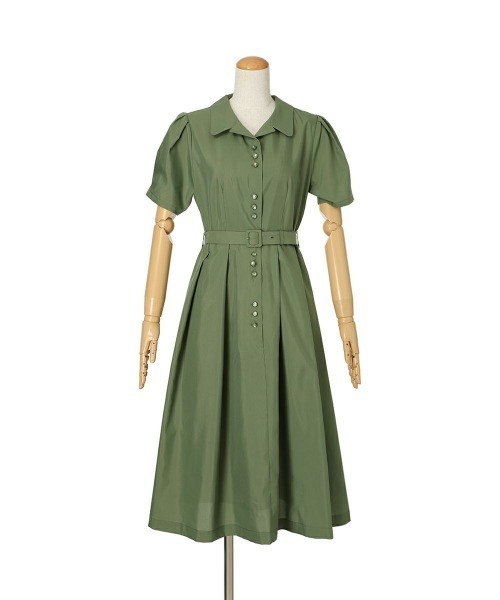 an another angelus(アンアナザーアンジェラス)の「レトロ釦使い開衿シャツワンピース【1枚で快適】夏服(シャツワンピース・レディース・ブルー/ホワイト×ブルー/グリーン・FREE)」の16枚目の写真