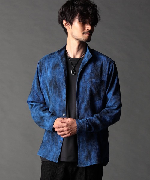 NICOLE CLUB FOR MEN(ニコルクラブフォーメン)の「ハイテンションショートスタンドカラーシャツ(シャツ/ブラウス・メンズ・ブラック/ブルー/オフホワイト・LARGE/X-LARGE/MEDIUM)」の3枚目の写真