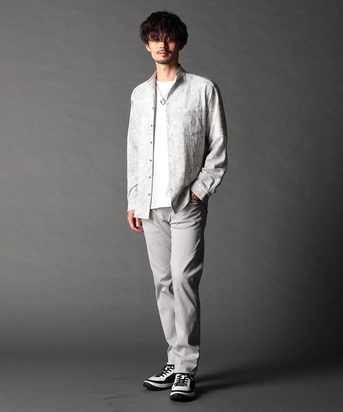 NICOLE CLUB FOR MEN(ニコルクラブフォーメン)の「ハイテンションショートスタンドカラーシャツ(シャツ/ブラウス・メンズ・ブラック/ブルー/オフホワイト・LARGE/X-LARGE/MEDIUM)」の15枚目の写真