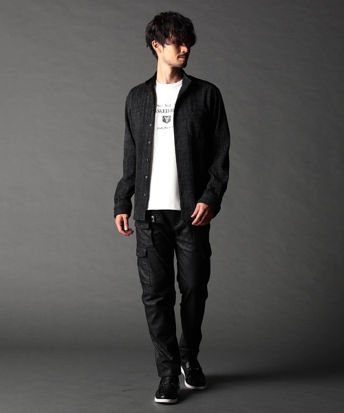 NICOLE CLUB FOR MEN(ニコルクラブフォーメン)の「ハイテンションショートスタンドカラーシャツ(シャツ/ブラウス・メンズ・ブラック/ブルー/オフホワイト・LARGE/X-LARGE/MEDIUM)」の12枚目の写真