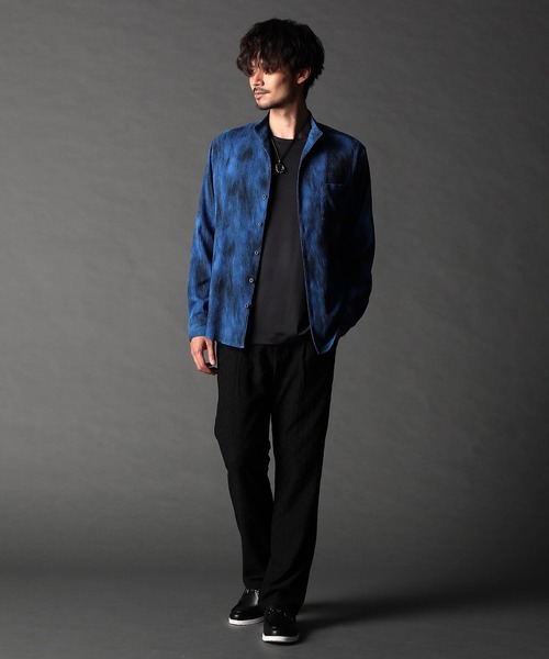 NICOLE CLUB FOR MEN(ニコルクラブフォーメン)の「ハイテンションショートスタンドカラーシャツ(シャツ/ブラウス・メンズ・ブラック/ブルー/オフホワイト・LARGE/X-LARGE/MEDIUM)」の10枚目の写真