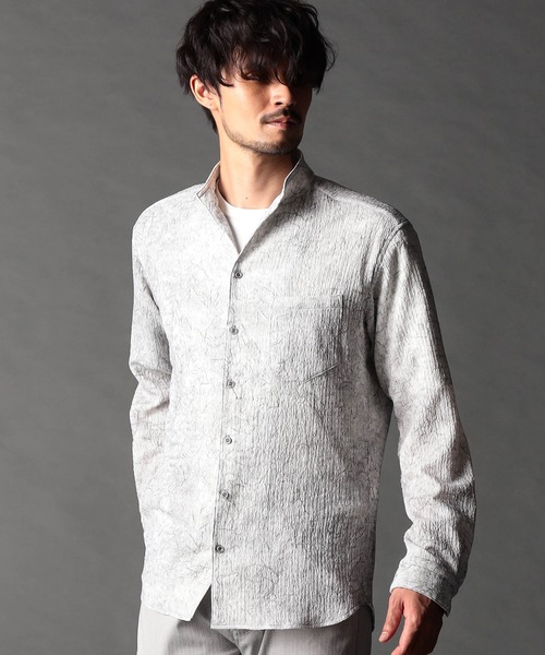 NICOLE CLUB FOR MEN(ニコルクラブフォーメン)の「ハイテンションショートスタンドカラーシャツ(シャツ/ブラウス・メンズ・ブラック/ブルー/オフホワイト・LARGE/X-LARGE/MEDIUM)」の8枚目の写真