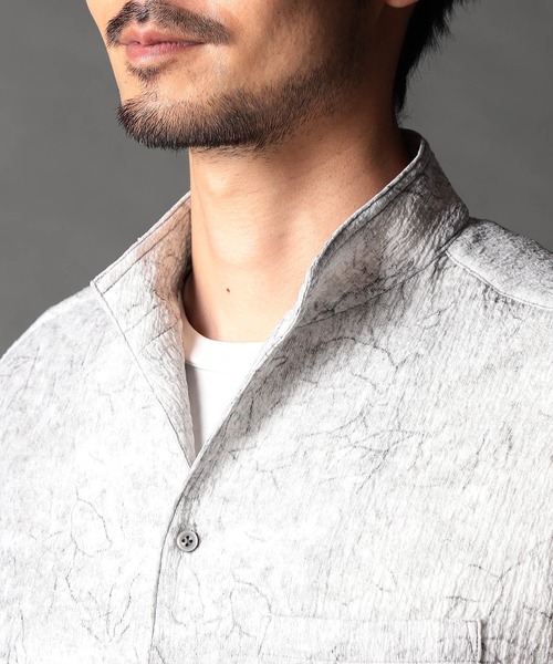 NICOLE CLUB FOR MEN(ニコルクラブフォーメン)の「ハイテンションショートスタンドカラーシャツ(シャツ/ブラウス・メンズ・ブラック/ブルー/オフホワイト・LARGE/X-LARGE/MEDIUM)」の6枚目の写真