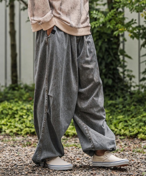 セール】mp13928-Powder Processed Snow Camo Wide Pants ワイドパンツ