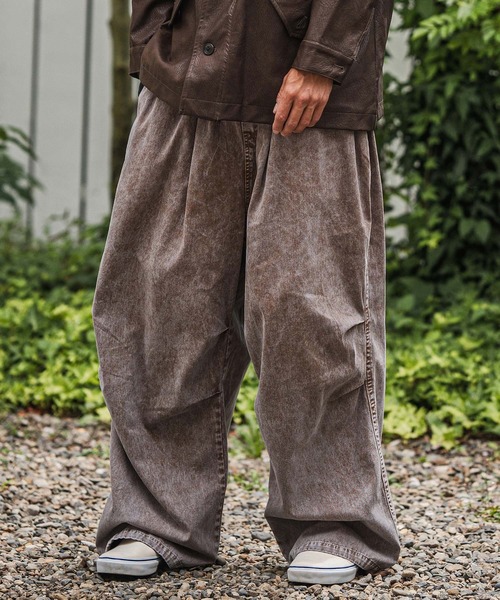 CAMBIO(カンビオ)の「mp13928-Powder Processed Snow Camo Wide Pants ワイドパンツ(その他パンツ・メンズ・ブラック/ブラウン/ブルー・M/L)」の5枚目の写真