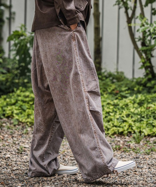 CAMBIO(カンビオ)の「mp13928-Powder Processed Snow Camo Wide Pants ワイドパンツ(その他パンツ・メンズ・ブラック/ブラウン/ブルー・M/L)」の6枚目の写真