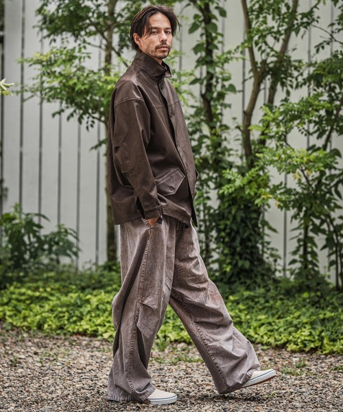 CAMBIO(カンビオ)の「mp13928-Powder Processed Snow Camo Wide Pants ワイドパンツ(その他パンツ・メンズ・ブラック/ブラウン/ブルー・M/L)」の9枚目の写真