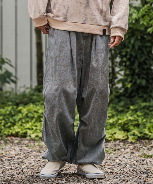 CAMBIO(カンビオ)の「mp13928-Powder Processed Snow Camo Wide Pants ワイドパンツ(その他パンツ・メンズ・ブラック/ブラウン/ブルー・M/L)」の11枚目の写真