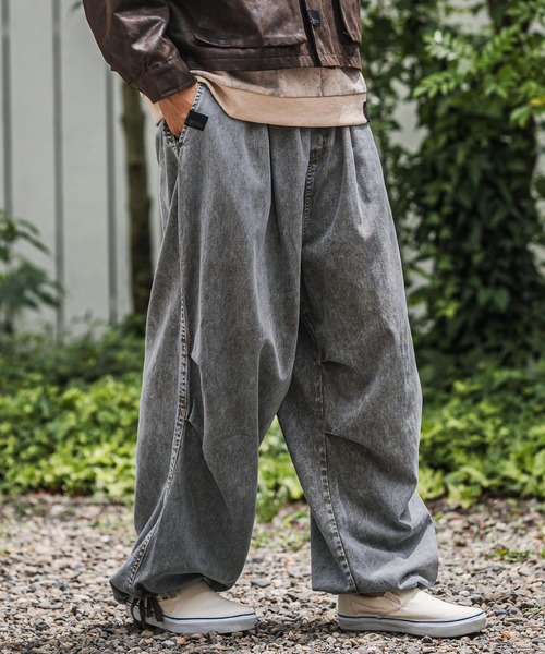 CAMBIO(カンビオ)の「mp13928-Powder Processed Snow Camo Wide Pants ワイドパンツ(その他パンツ・メンズ・ブラック/ブラウン/ブルー・M/L)」の12枚目の写真