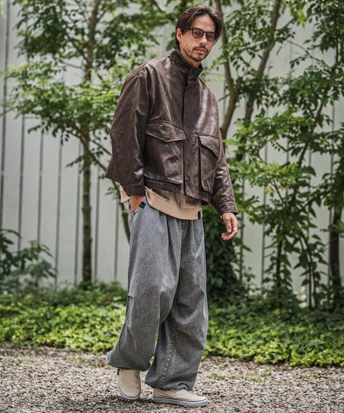 CAMBIO(カンビオ)の「mp13928-Powder Processed Snow Camo Wide Pants ワイドパンツ(その他パンツ・メンズ・ブラック/ブラウン/ブルー・M/L)」の15枚目の写真