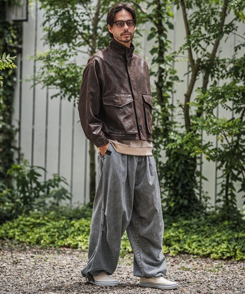CAMBIO(カンビオ)の「mp13928-Powder Processed Snow Camo Wide Pants ワイドパンツ(その他パンツ・メンズ・ブラック/ブラウン/ブルー・M/L)」の16枚目の写真