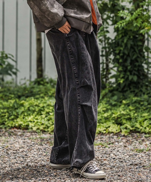 CAMBIO(カンビオ)の「mp13928-Powder Processed Snow Camo Wide Pants ワイドパンツ(その他パンツ・メンズ・ブラック/ブラウン/ブルー・M/L)」の18枚目の写真