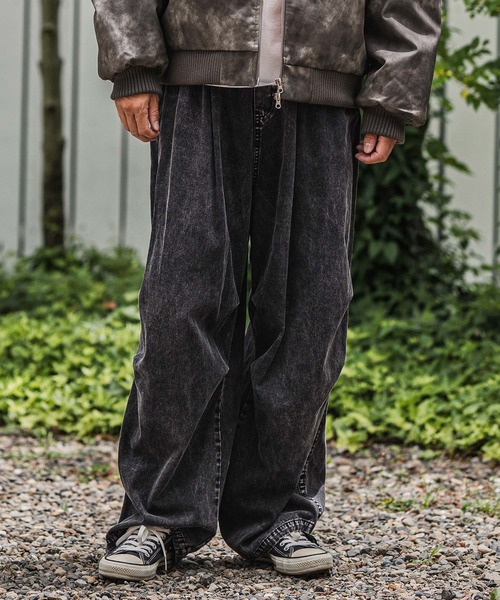 CAMBIO(カンビオ)の「mp13928-Powder Processed Snow Camo Wide Pants ワイドパンツ(その他パンツ・メンズ・ブラック/ブラウン/ブルー・M/L)」の19枚目の写真