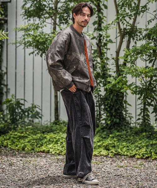 CAMBIO(カンビオ)の「mp13928-Powder Processed Snow Camo Wide Pants ワイドパンツ(その他パンツ・メンズ・ブラック/ブラウン/ブルー・M/L)」の21枚目の写真