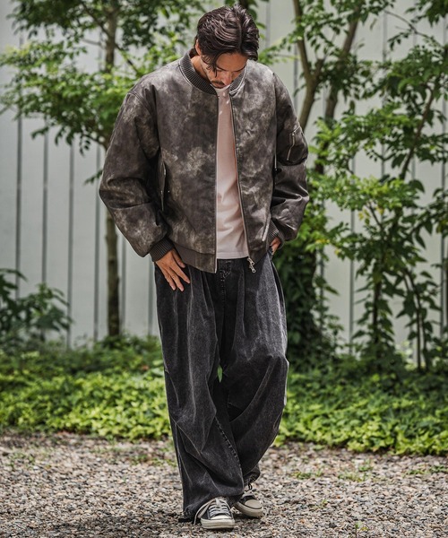 CAMBIO(カンビオ)の「mp13928-Powder Processed Snow Camo Wide Pants ワイドパンツ(その他パンツ・メンズ・ブラック/ブラウン/ブルー・M/L)」の22枚目の写真