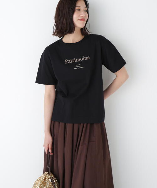human woman(ヒューマンウーマン)の「◆ロゴTシャツ(Tシャツ/カットソー・レディース・ブラック/ブラウン/カーキ・MEDIUM)」の2枚目の写真