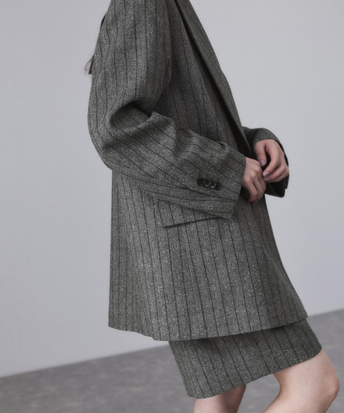 ダブルブレストツイード＆チェックジャケット（テーラードジャケット