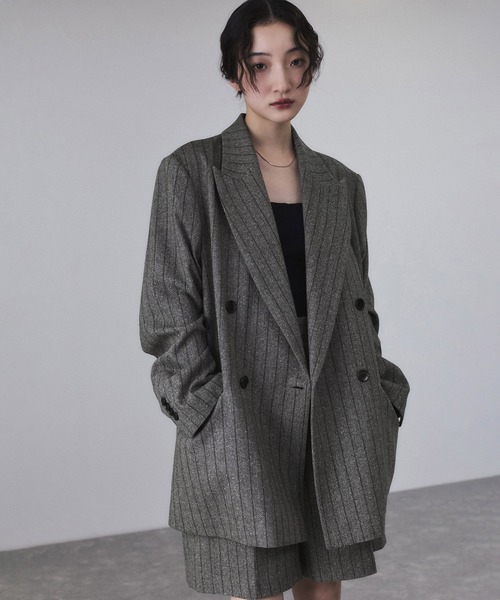 美品✨アダムエロペ Lovat ツイードジャケット ダブルブレスト　F 楽天市場】【SALE／60%OFF】ダブルブレストツイード&チェック