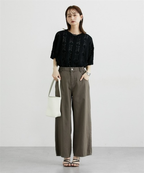 nissen(ニッセン)の「ライトオンスサマーデニムワイドパンツ(デニムパンツ・レディース・グレー/ブラウン・M/L/LL)」の14枚目の写真