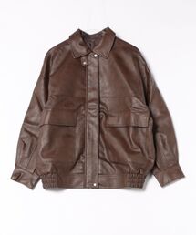 【WEB限定】フェイクレザーBIGブルゾン