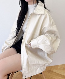 【WEB限定】フェイクレザーBIGブルゾン