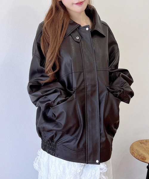 セール】【WEB限定】フェイクレザーBIGブルゾン（ブルゾン）｜INGNI