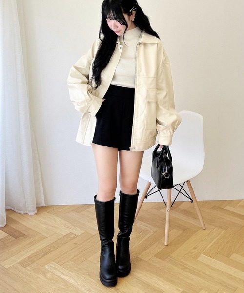 WEB限定】フェイクレザーBIGブルゾン（ブルゾン）｜INGNI