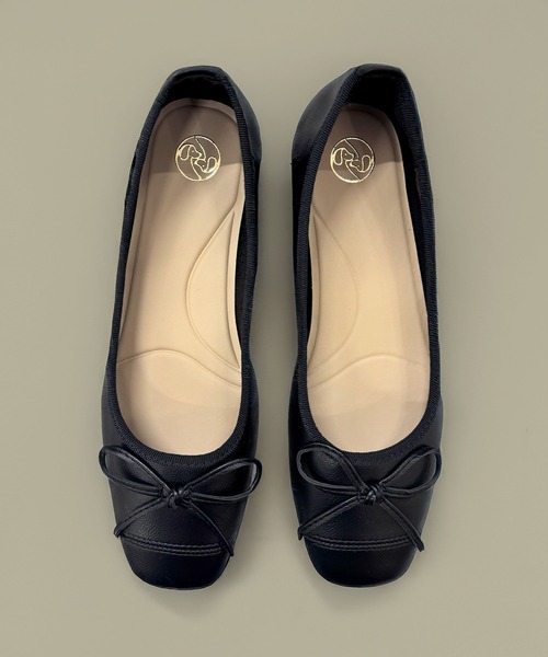 SETUP7（セットアップセブン）の「【SETUP7】リボン フラット バレエシューズ 　結婚式・二次会・披露宴・お呼ばれ・セレモニー・成人式 同窓会・女子会・2次会・謝恩会・パーティー・デート オケージョン・食事会・演奏会・発表会・記念日・七五三・お宮参り KNF-TP（バレエシューズ・レディース・ブラック/ホワイト・38/37/36）」の13枚目の写真