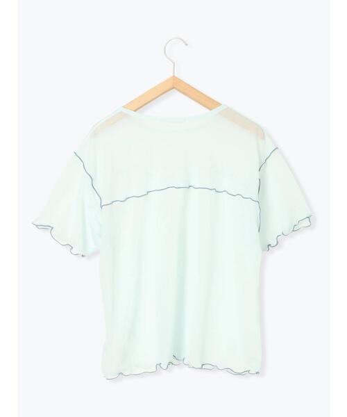 ehka sopo(エヘカソポ)の「シアーメローカットソー(Tシャツ/カットソー・レディース・ミント/キナリ/ブラック/サックスブルー・F)」の6枚目の写真