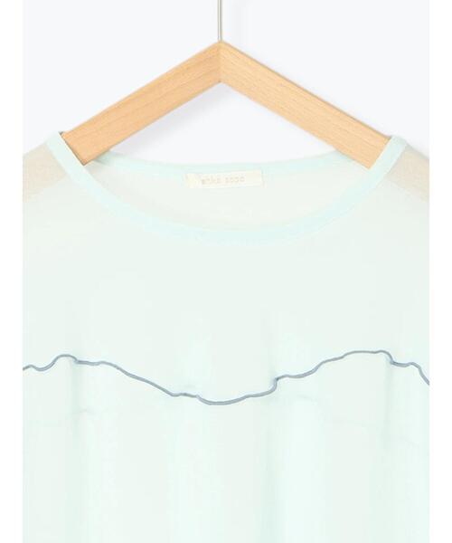 ehka sopo(エヘカソポ)の「シアーメローカットソー(Tシャツ/カットソー・レディース・ミント/キナリ/ブラック/サックスブルー・F)」の7枚目の写真