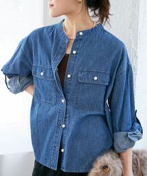 le.coeur blanc | スタンドネックパールボタンシャツ(シャツ/ブラウス)