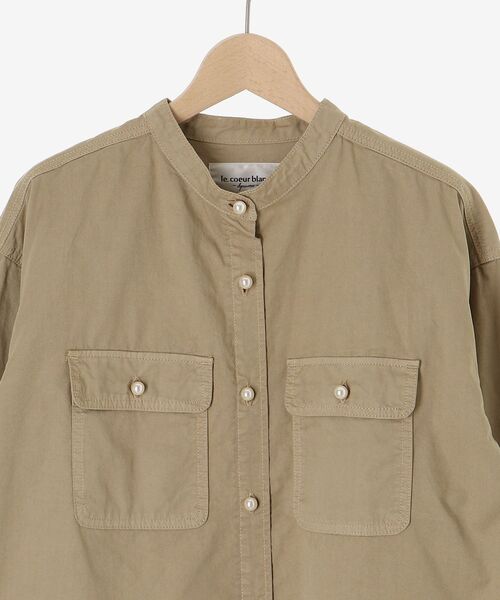 le.coeur blanc(ルクールブラン)の「スタンドネックパールボタンシャツ(シャツ/ブラウス・レディース・ピンク/ブルー/ネイビー/ベージュ/チャコールグレー・38)」の10枚目の写真