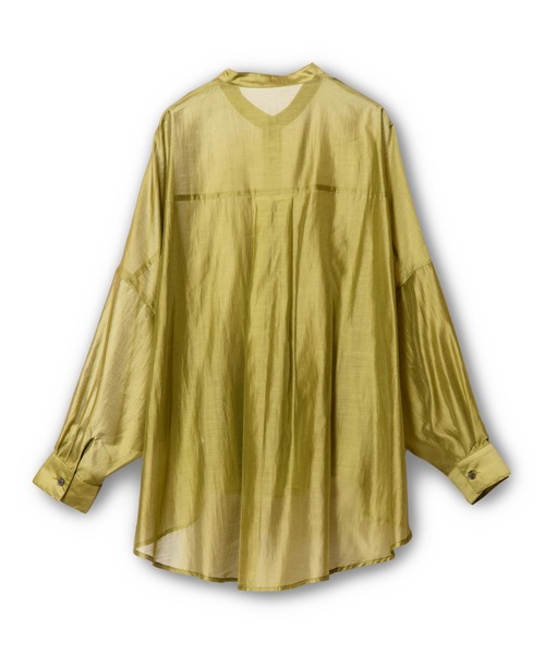 OSMOSIS（オズモーシス）の「イレギュラーヘムタックシアーシャツ（シャツ/ブラウス・レディース・ベージュ/ライトグリーン/ブラック・ONE SIZE）」の18枚目の写真