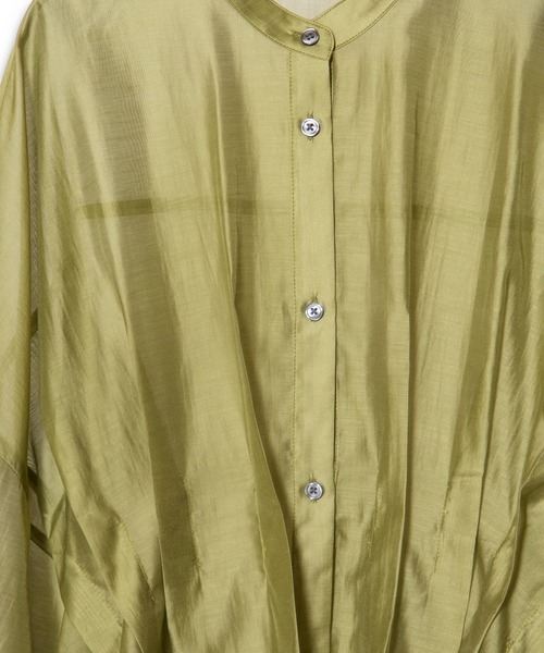 OSMOSIS（オズモーシス）の「イレギュラーヘムタックシアーシャツ（シャツ/ブラウス・レディース・ベージュ/ライトグリーン/ブラック・ONE SIZE）」の19枚目の写真