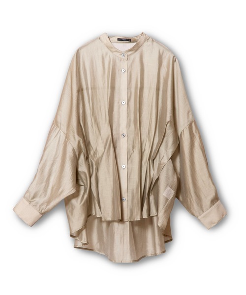 OSMOSIS（オズモーシス）の「イレギュラーヘムタックシアーシャツ（シャツ/ブラウス・レディース・ベージュ/ライトグリーン/ブラック・ONE SIZE）」の20枚目の写真