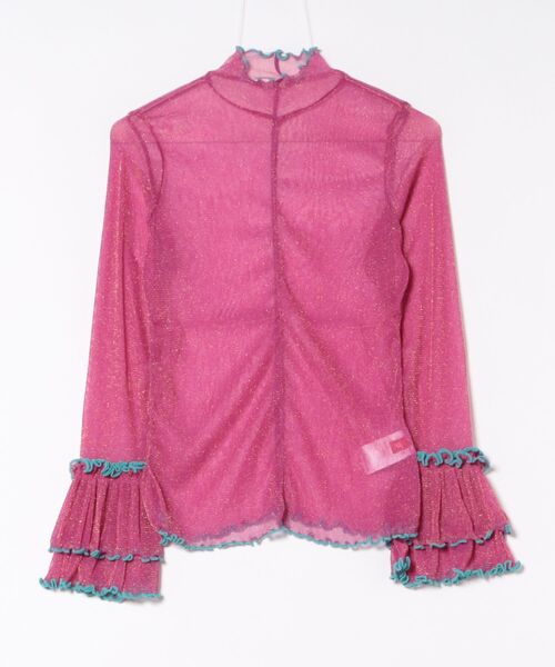 チャイハネ(チャイハネ)の「【チャイハネ】ラメリナインナートップス(Tシャツ/カットソー・レディース・ブルー/ピンク/ネイビー/オレンジ・FREE)」の4枚目の写真