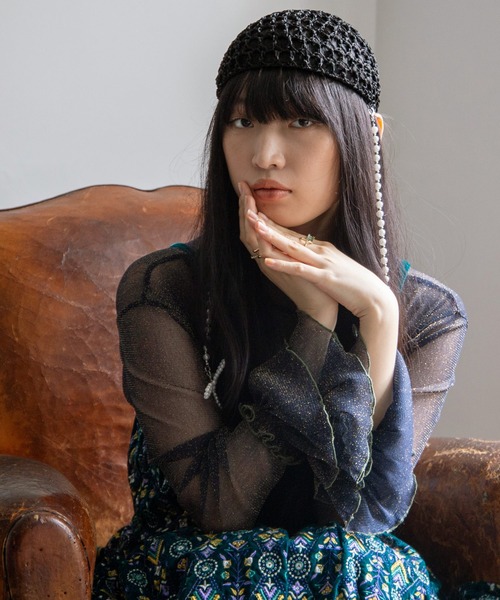 チャイハネ(チャイハネ)の「【チャイハネ】ラメリナインナートップス(Tシャツ/カットソー・レディース・ブルー/ピンク/ネイビー/オレンジ・FREE)」の14枚目の写真