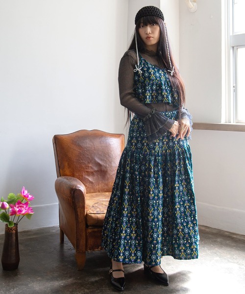 チャイハネ(チャイハネ)の「【チャイハネ】ラメリナインナートップス(Tシャツ/カットソー・レディース・ブルー/ピンク/ネイビー/オレンジ・FREE)」の15枚目の写真