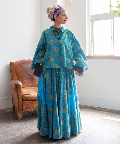 チャイハネ(チャイハネ)の「【チャイハネ】ラメリナインナートップス(Tシャツ/カットソー・レディース・ブルー/ピンク/ネイビー/オレンジ・FREE)」の16枚目の写真